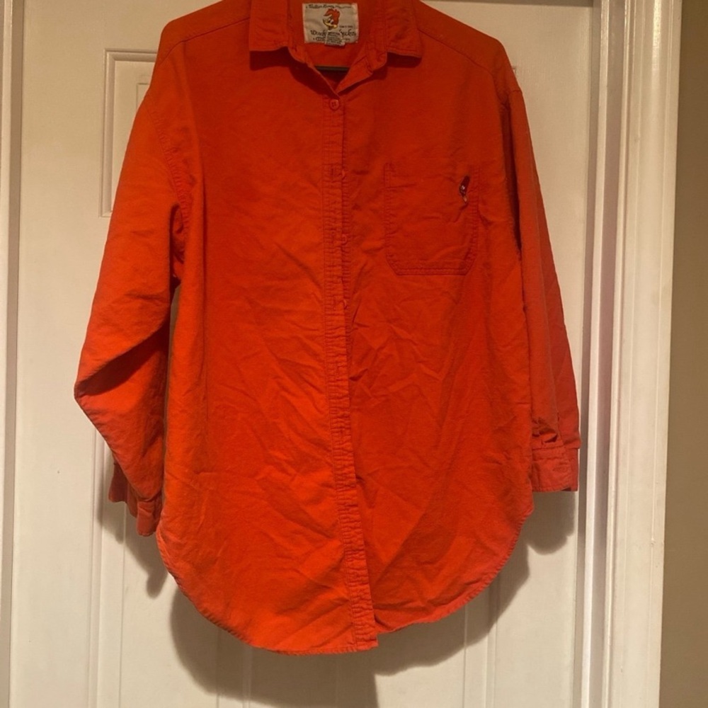 Red Woody Woodpecker Long Sleeve Button Down Shirt Size Medium